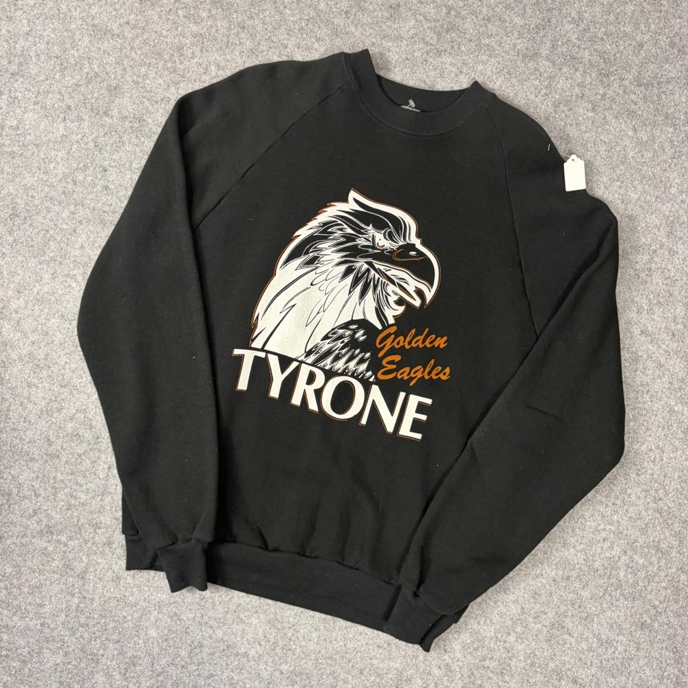 Vintage Jerzees Russell Tyrone Golden Eagles Sweatshirt Black XL Made in USA